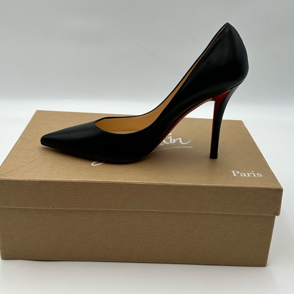 Christian Louboutin Apostrophy 100 Leather Pumps. Bla… Gem